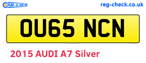 OU65NCN are the vehicle registration plates.