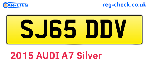 SJ65DDV are the vehicle registration plates.
