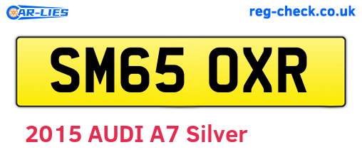 SM65OXR are the vehicle registration plates.