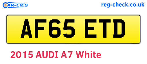 AF65ETD are the vehicle registration plates.