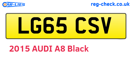 LG65CSV are the vehicle registration plates.