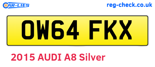 OW64FKX are the vehicle registration plates.