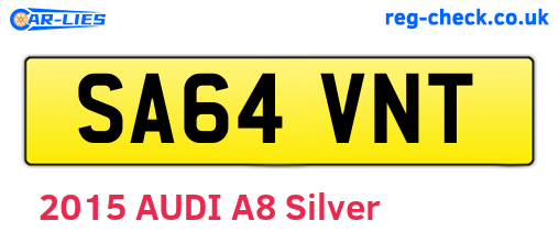 SA64VNT are the vehicle registration plates.