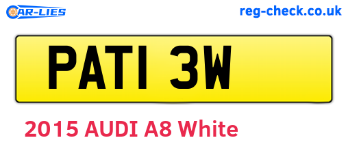 PAT13W are the vehicle registration plates.