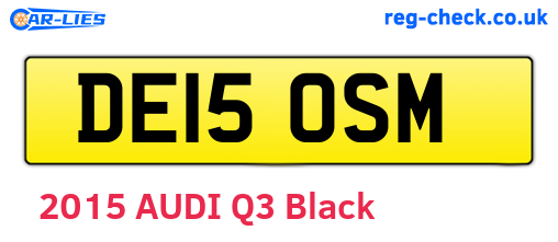 DE15OSM are the vehicle registration plates.