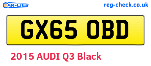 GX65OBD are the vehicle registration plates.