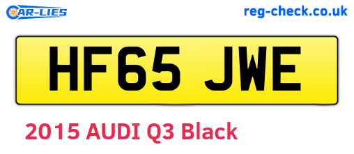 HF65JWE are the vehicle registration plates.