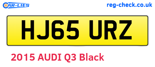 HJ65URZ are the vehicle registration plates.