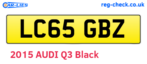 LC65GBZ are the vehicle registration plates.