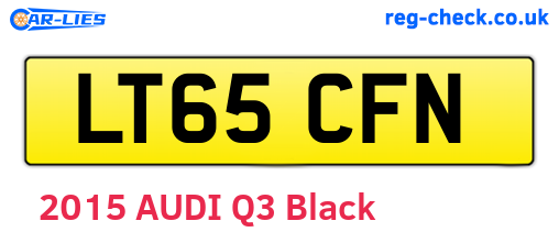 LT65CFN are the vehicle registration plates.