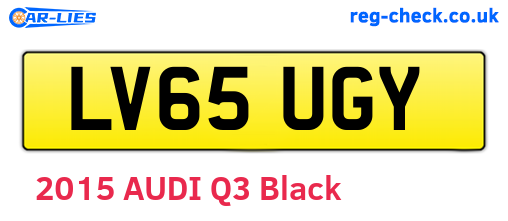 LV65UGY are the vehicle registration plates.