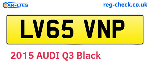 LV65VNP are the vehicle registration plates.