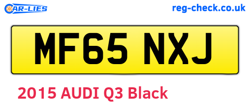MF65NXJ are the vehicle registration plates.