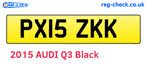 PX15ZKK are the vehicle registration plates.
