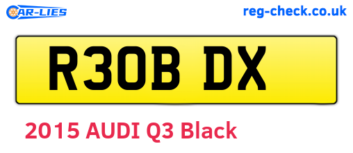 R30BDX are the vehicle registration plates.