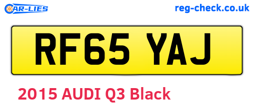 RF65YAJ are the vehicle registration plates.