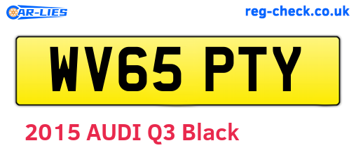 WV65PTY are the vehicle registration plates.