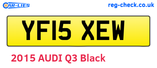 YF15XEW are the vehicle registration plates.