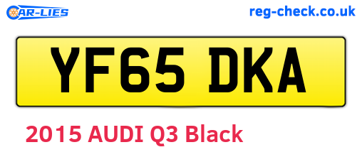 YF65DKA are the vehicle registration plates.