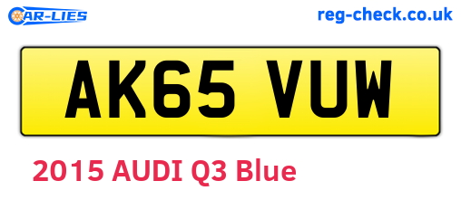 AK65VUW are the vehicle registration plates.