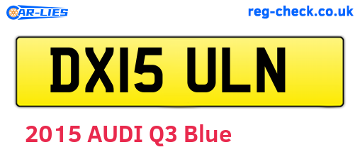 DX15ULN are the vehicle registration plates.