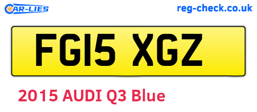 FG15XGZ are the vehicle registration plates.
