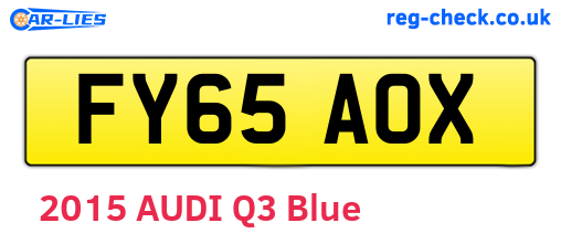 FY65AOX are the vehicle registration plates.