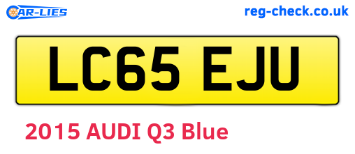 LC65EJU are the vehicle registration plates.