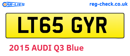LT65GYR are the vehicle registration plates.
