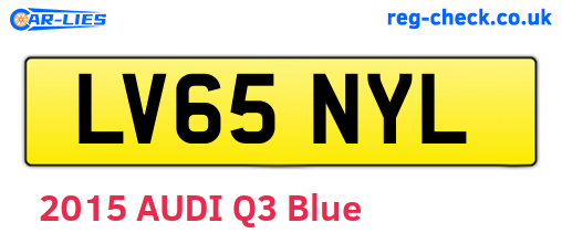 LV65NYL are the vehicle registration plates.