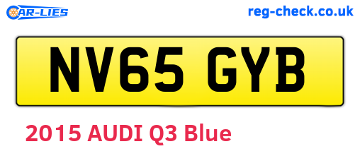NV65GYB are the vehicle registration plates.