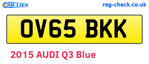 OV65BKK are the vehicle registration plates.