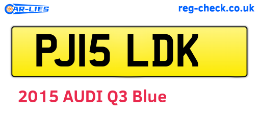 PJ15LDK are the vehicle registration plates.