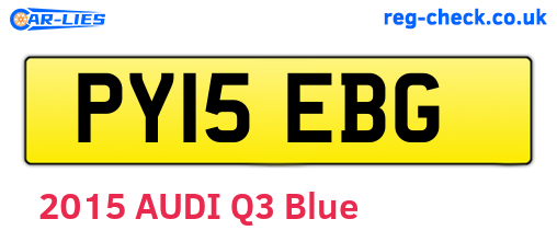 PY15EBG are the vehicle registration plates.