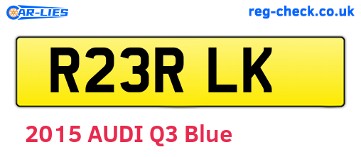 R23RLK are the vehicle registration plates.