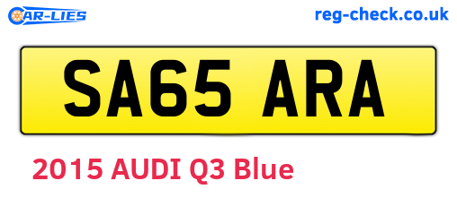 SA65ARA are the vehicle registration plates.