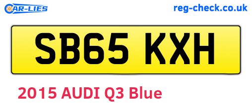 SB65KXH are the vehicle registration plates.