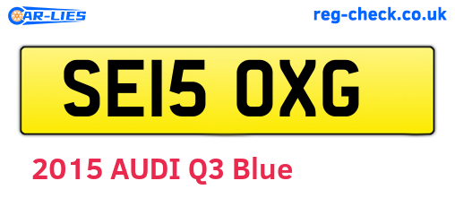 SE15OXG are the vehicle registration plates.