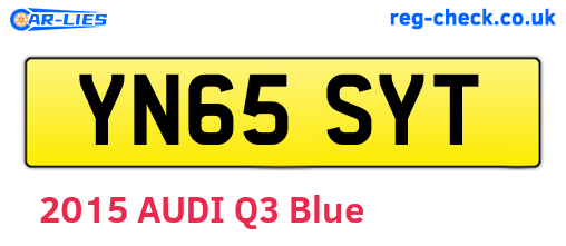 YN65SYT are the vehicle registration plates.