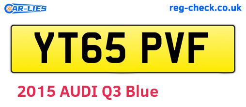 YT65PVF are the vehicle registration plates.