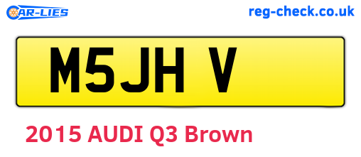 M5JHV are the vehicle registration plates.