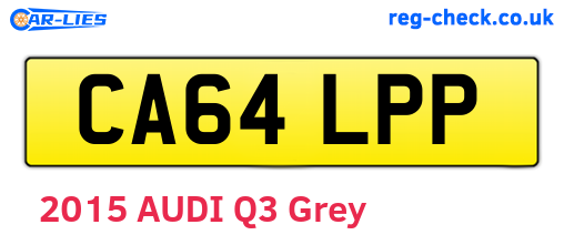 CA64LPP are the vehicle registration plates.