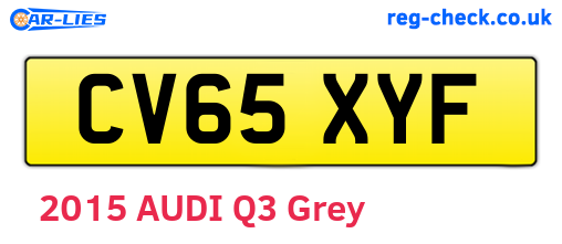 CV65XYF are the vehicle registration plates.