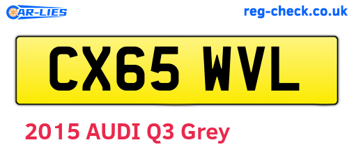CX65WVL are the vehicle registration plates.