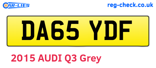 DA65YDF are the vehicle registration plates.