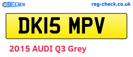 DK15MPV are the vehicle registration plates.