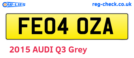 FE04OZA are the vehicle registration plates.