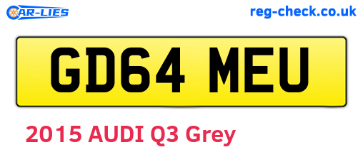 GD64MEU are the vehicle registration plates.