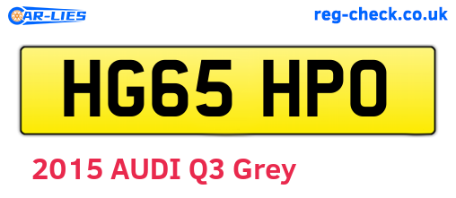 HG65HPO are the vehicle registration plates.