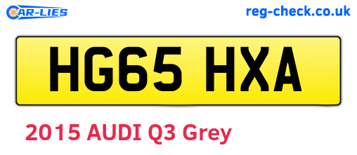 HG65HXA are the vehicle registration plates.